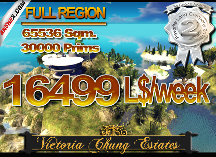 Real Estate - Home and Business - Full Region For Rent - 16,499 L$/ Week with EM Rights