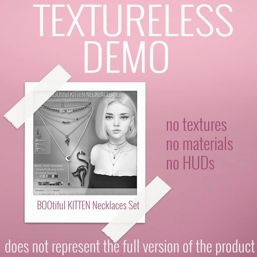 TEXTURELESS DEMO *AvaWay* BOOtiful KITTEN Necklaces Set