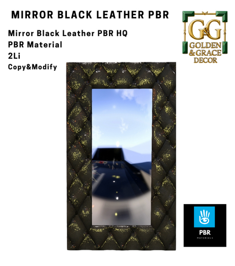 Mirror  BLACK  LEather PBR