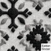Black and Gray Embroidered  Linen Seamless Texture
