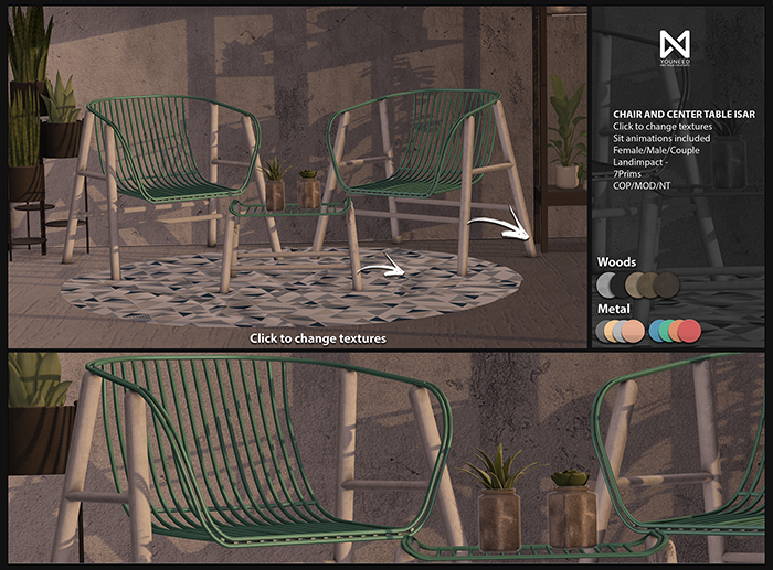 .:YN:. Chair and Center table Isar Fullset