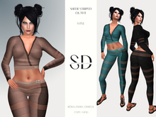 Sheer Striped Outfit – Wine – BOM|Layers|Omega – Sweet Distractions