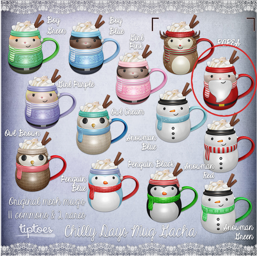 . tiptoes - Chilly Days Mug - Santa RARE