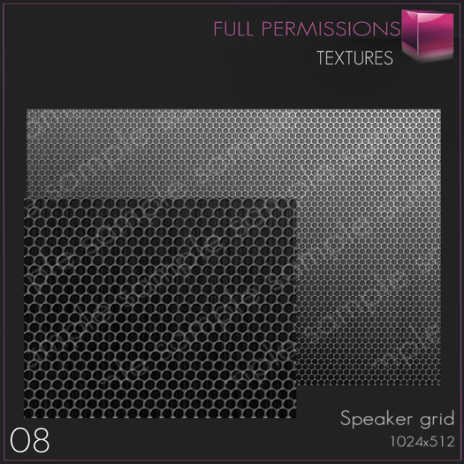 Full Perm Speaker Grid Texture  08 Builder's Kit Set