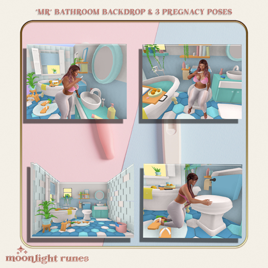 *MR* Bathroom Backdrop & 3 Pregnacy Poses