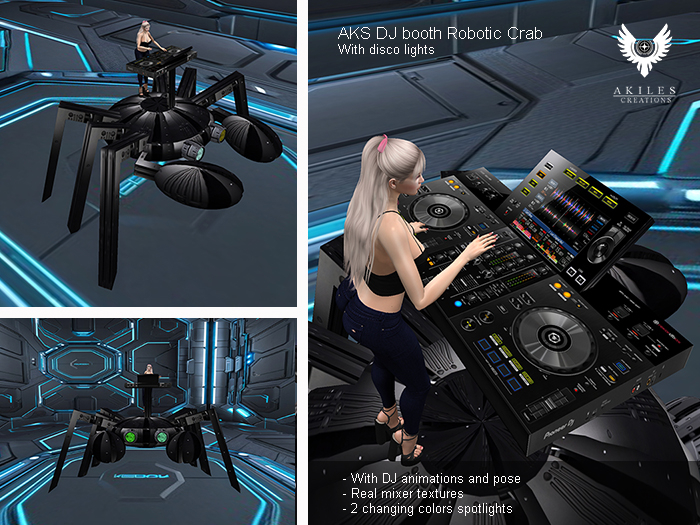 AKS DJ booth robotic crab with disco lights