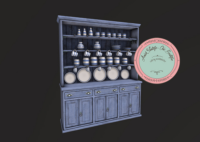 [Kres] Cornish Cottage - Kitchen Display (Blue) - 6