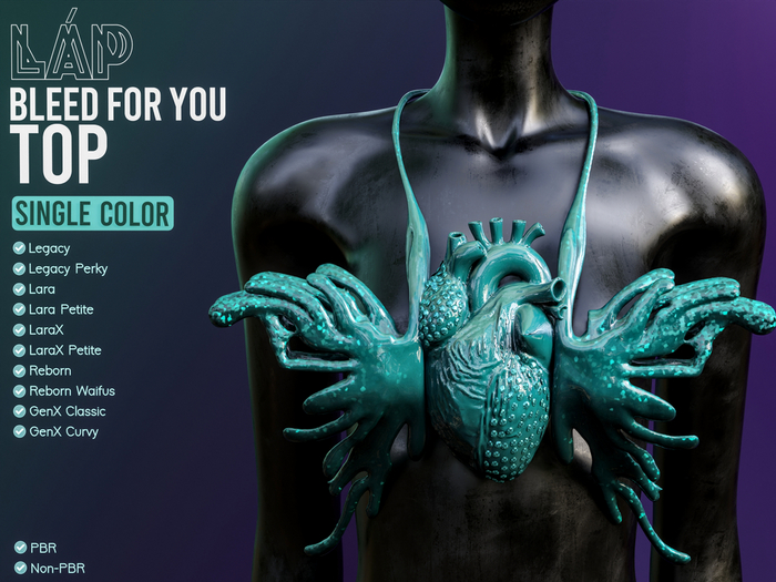 Bleed For You Top by LAP (Turquoise)