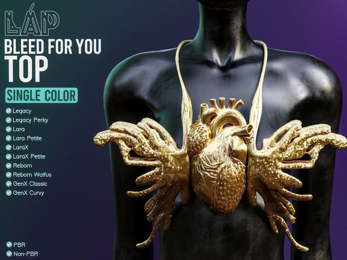 Bleed For You Top by LAP (Gold)