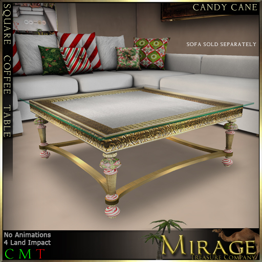 {Mirage} Square Coffee Table - Candy Cane