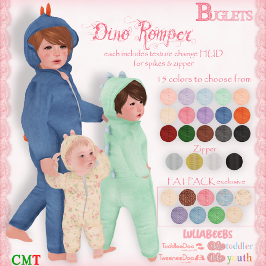 ~*Buglets*~ Dino Romper [Mint]