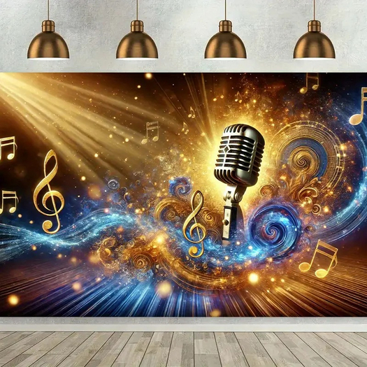 MUSICAL GOLD BLUE TEXTURE