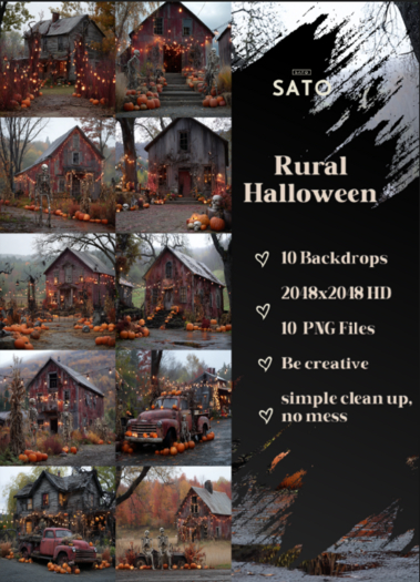 SATO - Rural Halloween backdrops (UNPACK)