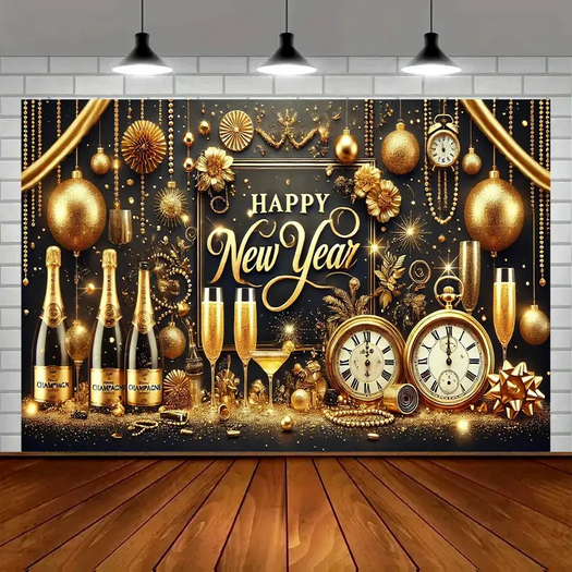 HAPPY NEW YEAR CLOCK TEXTURE