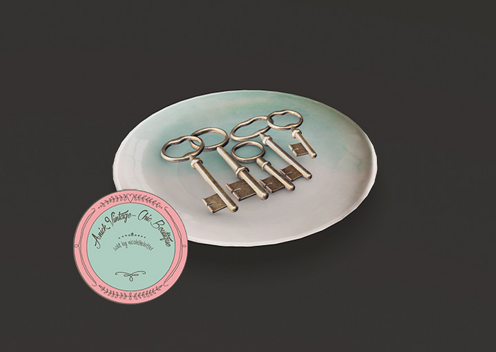 ionic : Vintage keys  - gold -