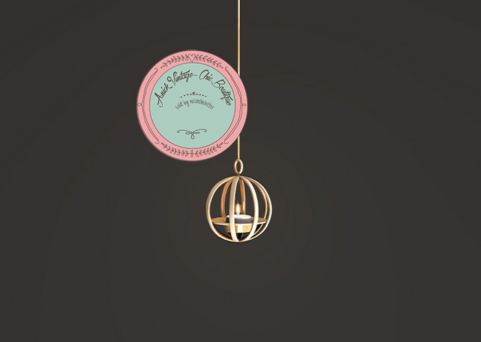 ionic : Hanging candle lamp (gold)