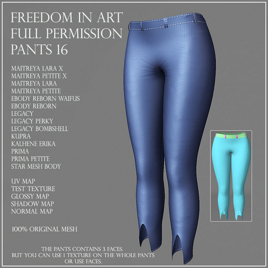 Freedom in Art -  Full Perm  Pants 16  DEMO
