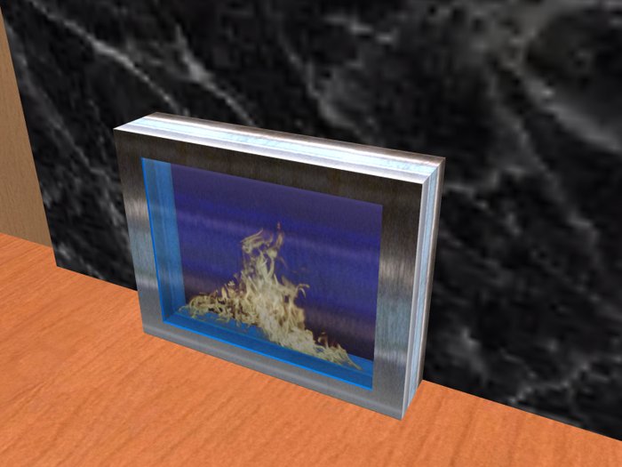 Modern Chrome & Glass Fireplace