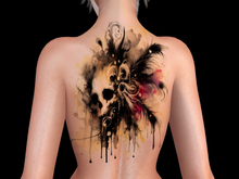 Ravenstone - 2K Skull Goth Back Tattoo BOM T43 