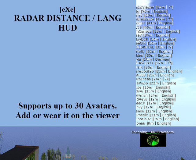 [eXe] RADAR DISTANCE / LANG HUD