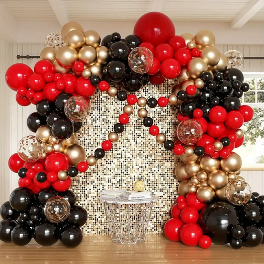 BLACK GOLD RED BALLOONS TEXTURE
