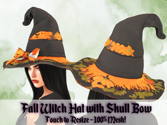 :::SAGE:::Fall Witch Hat w/ Skull Bow [UnPacker]