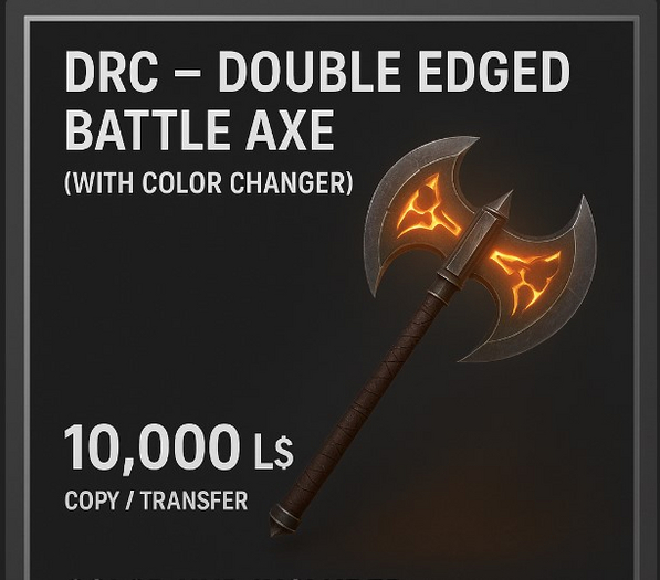 DRC - Double Edged Battle Axe With Color Changer