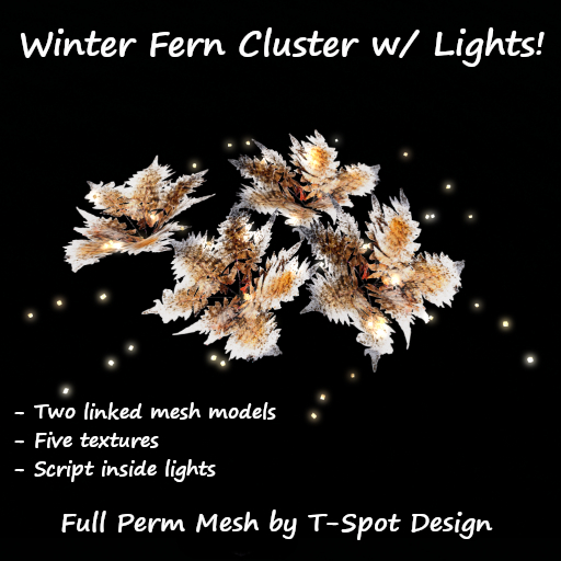 T-Spot Mesh - Winter Fern Cluster w/ Lights - FP - LI=2.5