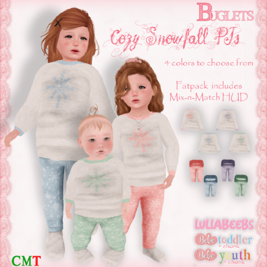 ~*Buglets*~ Cozy Snowfall PJs [Lilac]