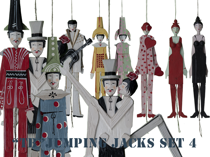 Twice baked vintage jumping jacks set 4