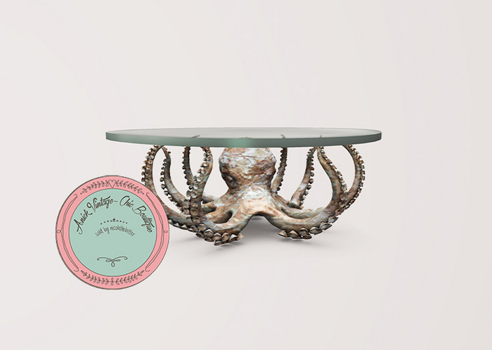 Trompe Loeil - Octopus Table Marble Mottled