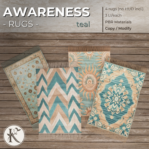 KOPFKINO - Awareness (Teal series) - Rugs