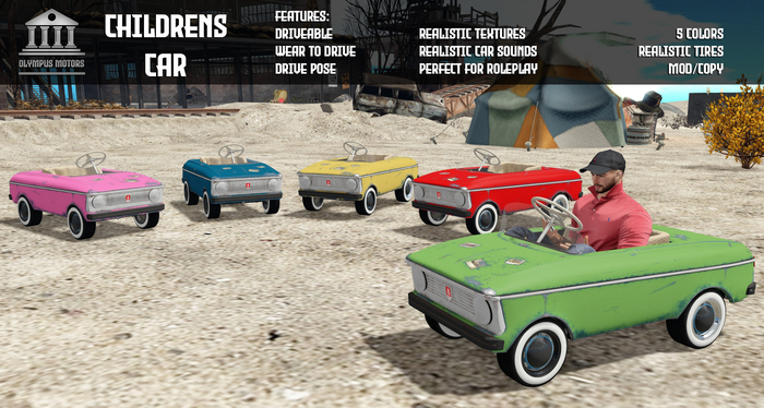 Olympus Motors | Childrens Car in 5 Colors (Wearable)