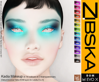 Zibska EvoX ~ Kadia Makeup in 14 colors in 3 transparencies with tattoo and universal tattoo BOM layers
