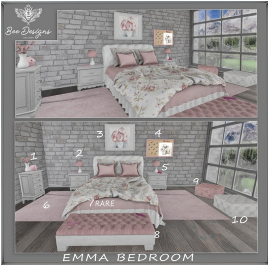 07 Bee Designs  Emma Bedroom RARE
