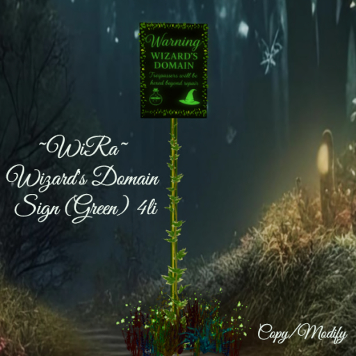 ~WiRa~ Wizard's Domain Sign (Green) BOX
