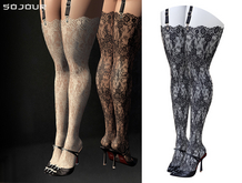 SOJOUR - Ingrida lace stockings - crow