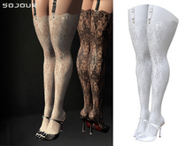 SOJOUR - Ingrida lace stockings - white