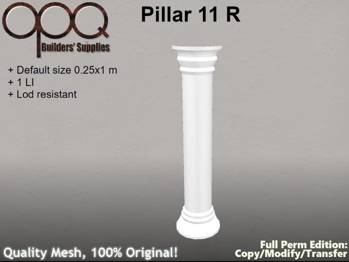 Round Short Column or Baluster - OPQ Pillar 11 R