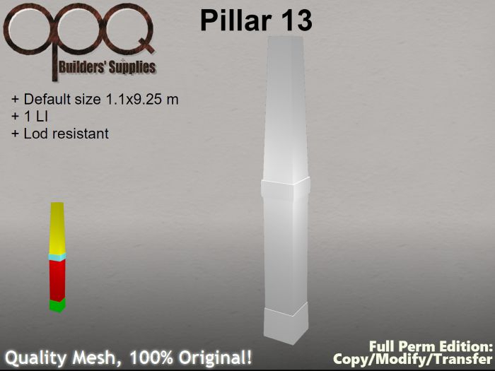 Heavy Square Pillar - OPQ Pillar 13