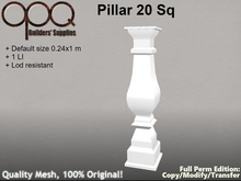 Classic Square "Fat Belly" Baluster or Pillar - OPQ Pillar 20 Sq