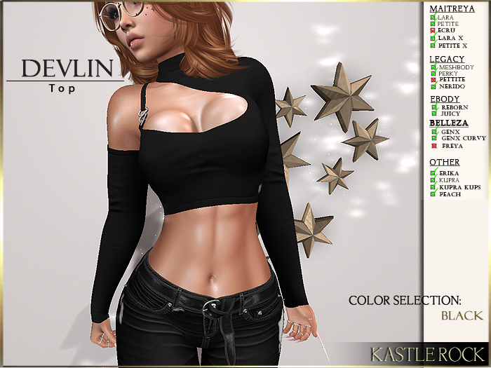 :KR: Devlin Top - Black