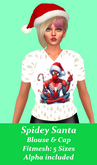 Spidey Santa Blouse & Cap