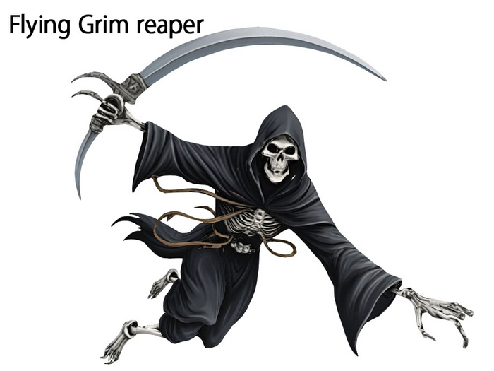 Flying Grim reaper