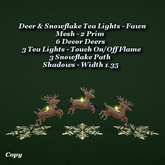 Deer & Snowflake Tea Lights Fawn1