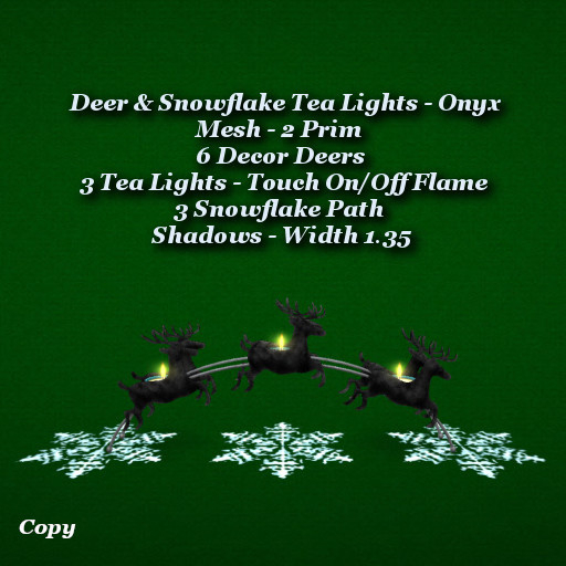 Deer & Snowflake Tea Lights Onyx1