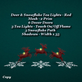 Deer & Snowflake Tea Lights Red1