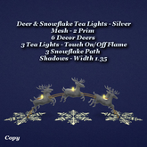 Deer & Snowflake Tea Lights Silver1