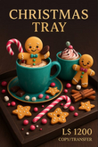 Christmas Tray – Festive Hot Cocoa & Gingerbread Decor – Copy/Transfer – Holiday Table Set