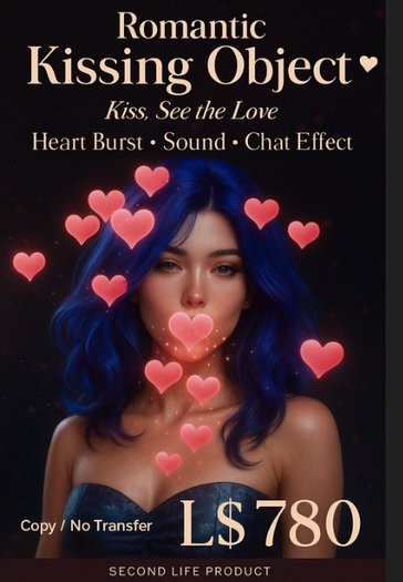 Romantic Kissing Object Animated Heart Burst with Sound & Local Chat Reaction